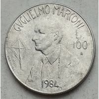 Сан-Марино 100 лир 1984 г. Ученые. Гильермо Марконе. В холдере