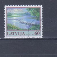 [223] Латвия 2001. Природа.Ландшафт.Европа.EUROPA. Одиночный выпуск.Гашеная марка.