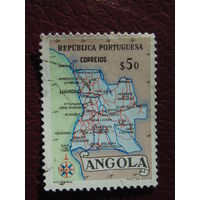 Португальская Ангола 1955 г. Карта.