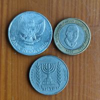 Израиль пол шекеля , Ямайка 20 долларов 2000, Индонезия 500 рупий 2003 -27