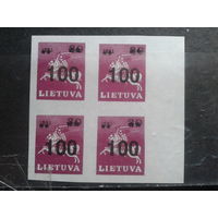 Литва 1993 Стандарт Погоня Надпечатка 100** кварт. без перф.