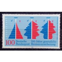 100-летие государственной отсроченной аннуитетной гарантии, Германия, 1989 год, 1 марка