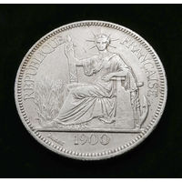 1 пиастр 1900 Французский Индокитай #001 Серебро