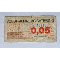 Купон VOEST-ALPINE AG CATERING (Австрия) на 0,05 единиц.