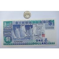 Werty71 Сингапур 1 доллар 1987 UNC банкнота