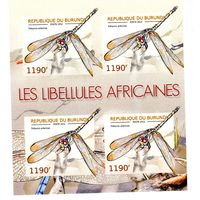 Бурунди. Mi:BI 2773-2776KB. Африканские стрекозы.2012.