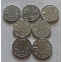10 грошей, Австрия 1982, 1983, 1984, 1986, 1987, 1988, 1989 г.