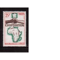 Конго-1964,(Мих.60)  **  ,  Сотрудничество, Карта