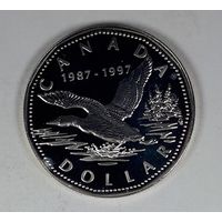 Канада 1 доллар 1997  10 лет чекана луни-доллара