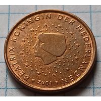 Нидерланды 1 евроцент, 2001     ( 2-1-9 )
