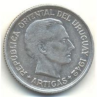 1 песо 1942 г. Уругвай.