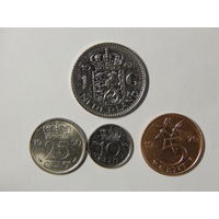 Нидерланды 5,10,25 центов,1 гульден 1950-76г
