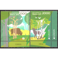 2011 г Беларусь mi (853-54) 4,5  Европа. Леса. MNH флора фауна