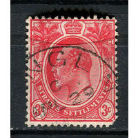 Британские колонии - Стрейтс-Сетлментс - 1906/1911 - Король Эдуард VII 3С - [Mi.122] - 1 марка. Гашеная.  (Лот 83Dk)