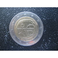 Германия 2 евро 2009 10 лет безналичному евро человечек D