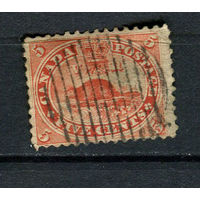 Канада - 1859/1864 - Бобер 5С - [Mi.12] - 1 марка. Гашеная.  (Лот 25DR)