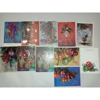 С новым годом! Фото  открытки СССР, новогодние открытки с елочныии шарами