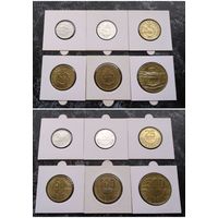 Распродажа с 1 рубля!!! Коста-Рика 6 монет (5, 10, 25, 50, 100, 500 колонов) 2007-2008 гг. UNC