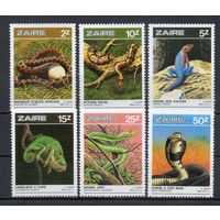 Рептилии Заир (Конго) 1987 год серия из 6 марок