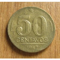 Бразилия 50 сентаво 1947 Варгас распродажа коллекции