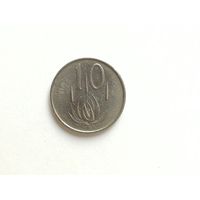10 центов 1965 года. Южная Африка. Монета А4-1-6