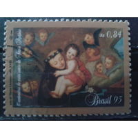 Бразилия 1995 Ордену францисканцев 800 лет, живопись Михель-2,6 евро гаш