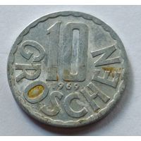 Австрия. 10 грошен 1969 года.