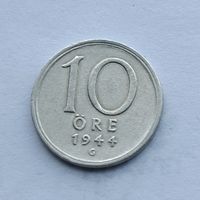 10 эре 1944 года Швеция. Серебро 400. Монета не чищена. 30