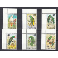 Фауна. Птицы. Филиппины. 1984. 6 марок с надпечатками (полная серия).  Michel N 1556-1561 (17,0 е)