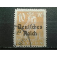 Германия 1920 Надпечатка на марке Баварии 10 пф Михель-2,0 евро гаш