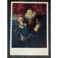 Открытка Антонис ван Дейк. 1599 – 1641. Портрет молодой женщины с ребенком. Около 1618. Государственный Эрмитаж.