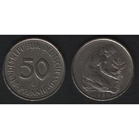 Германия km109.2 (ФРГ) 50 пфенниг 1980 год (J) (f