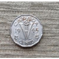 Werty71 Канада 5 центов 1945