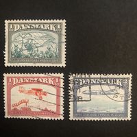 Дания. Авиапочта. 1981 год. 3 марки. Mi:DK 740, 742, 743. Гашеные