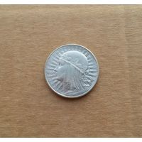 Польша, 10 злотых 1932 г., серебро 0.750, Полония/Ядвига, знак под лапой орла