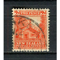 Новая Зеландия - 1936/1942 - Дом Маори 2р - [Mi.215A] - 1 марка. Гашеная.  (Лот 48DW)-T2P4