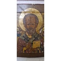 Икона Николай Чудотворец  ковчежная старообрядная  19 век