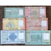 Набор банкнот 1000,5000,10000,20000,50000,100000 ливров 2026-2022 - UNC