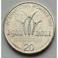 Австралия 20 центов 2011 г. 100 лет Международному женскому дню