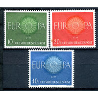 Германия (ФРГ) - 1960г. - Европа - полная серия, MNH, MH, одна марка с жёлтым пятном [Mi 337-339] - 3 марки