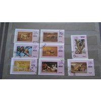 Фауна, дикие кошки, львы, 8 марок, Дофар