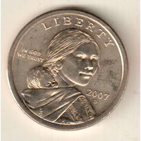 США 1 доллар 2007 Доллар Сакагавеи двор D
