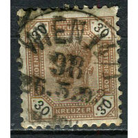 Австро-Венгрия - 1891 - Император Франц Иосиф - 30Kr - [Mi.65A] - 1 марка. Гашеная.  (Лот 23EL)-T2P8