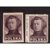 Польша- 1947,(Мих.462А+В) *  , Личности, А.Мицкевич