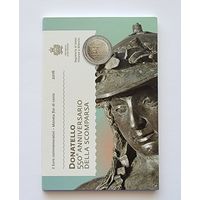 Сан-Марино 2 евро 2016  550 лет со дня смерти Донателло BU в буклете