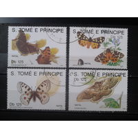 Сан-Томе и Принсипе 1991 Бабочки Полная серия Михель-8,5 евро гаш