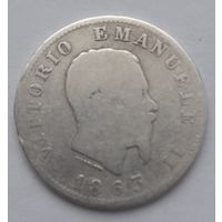 Италия 1 лира 1863 года