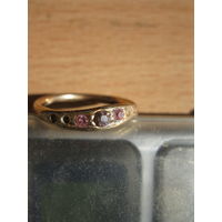 Старинное кольцо с тремя  камнями(серебро)