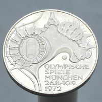 ФРГ 10 марок 1972 J XX летние Олимпийские Игры, Мюнхен 1972  - Эмблема - Стадион В