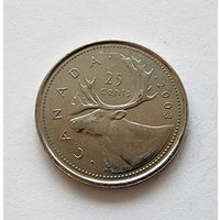 Канада 25 центов 2003 Новый профиль Елизаветы II